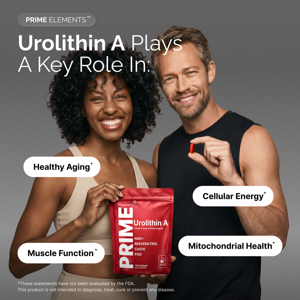 Urolithin A Supplement with NAD+, Resveratrol, CoQ10 & PQQ, High Potency 5-in-1 Longevity Formula, Mitochondrial Support for Healthy Aging, Energy & Muscle Strength, 120 Softgels - 2 Month Supply